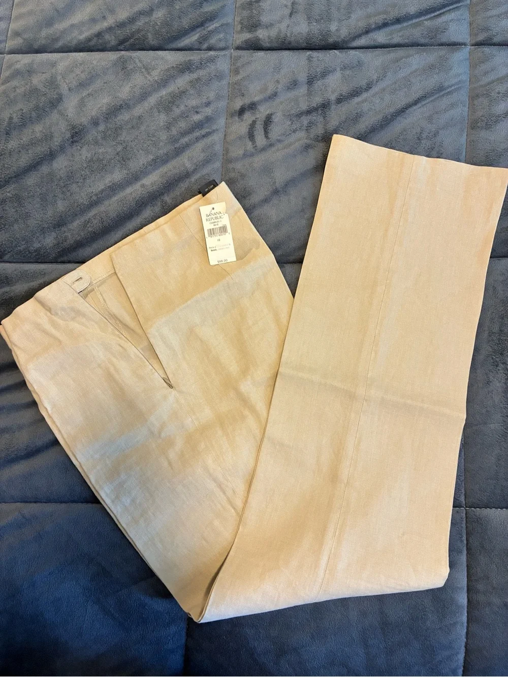 Banana Republic VTG 90s 10 Khaki Linen Blend Stretch Slacks Pants Minimalist